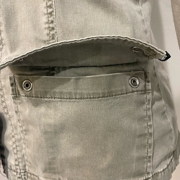 Vintage Y2K Z. Cavaricci Utility Blazer Olive Green Cotton Stretch Jacket Size S - Picture 5 of 8